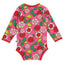 Langärmliger Baby Body mit Blumen und Erdbeeren