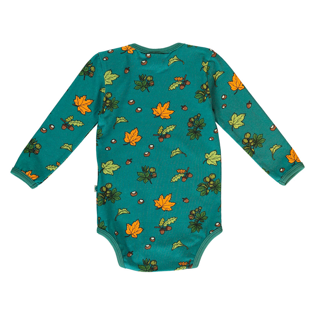 Langärmliger Baby Body mit Herbstblättern