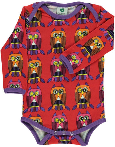 Langärmliger Baby Body mit Eulen