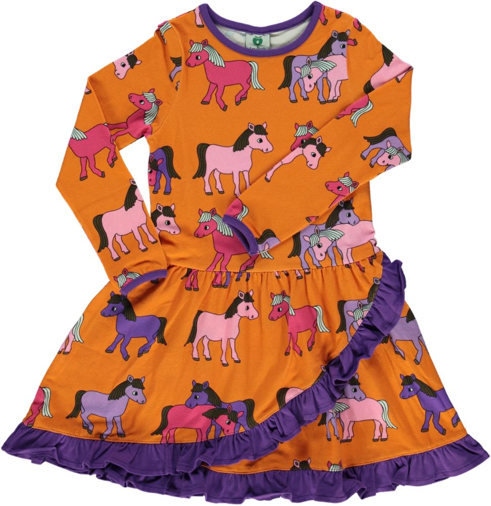 Dress LS. Ruffles. Horse