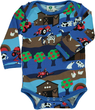 Langärmliger Baby Body mit Landschaft