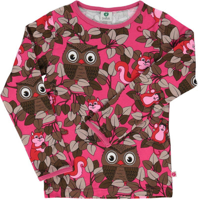 Langarmshirt mit Eulen und Eichhörnchen