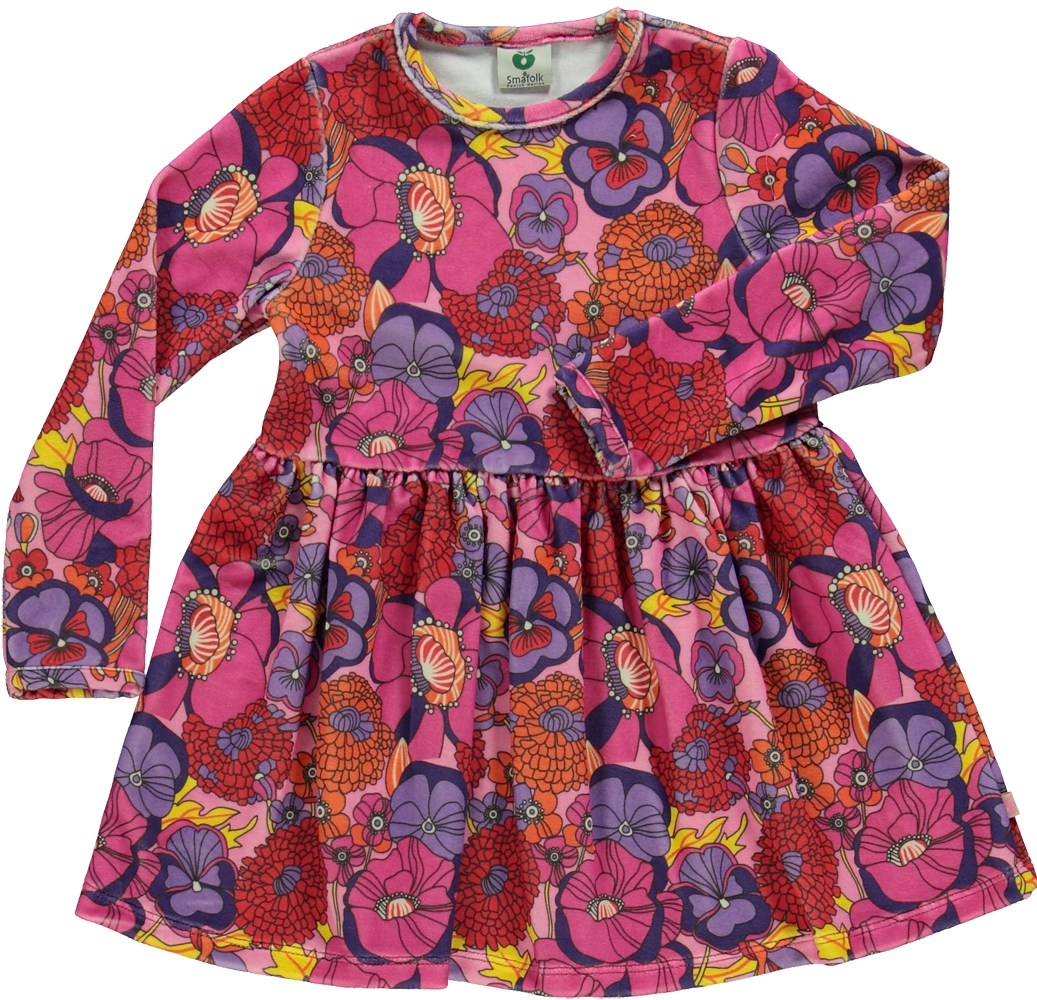 Samtkleid mit Retro-Blumen