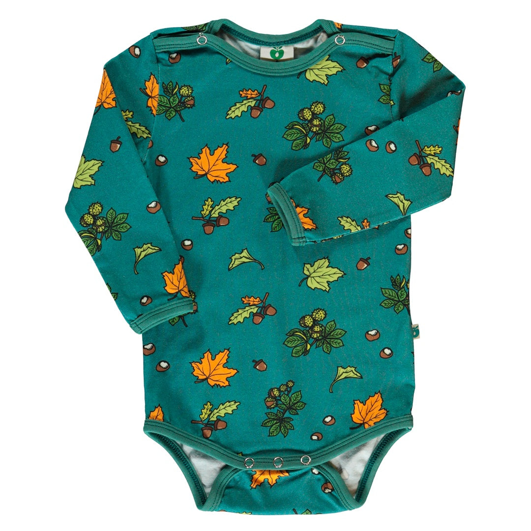 Langärmliger Baby Body mit Herbstblättern