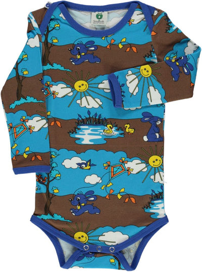 Langärmliger Baby Body mit Herbstlandschaft