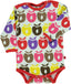 Langärmliger Baby Body mit Retro-Äpfel