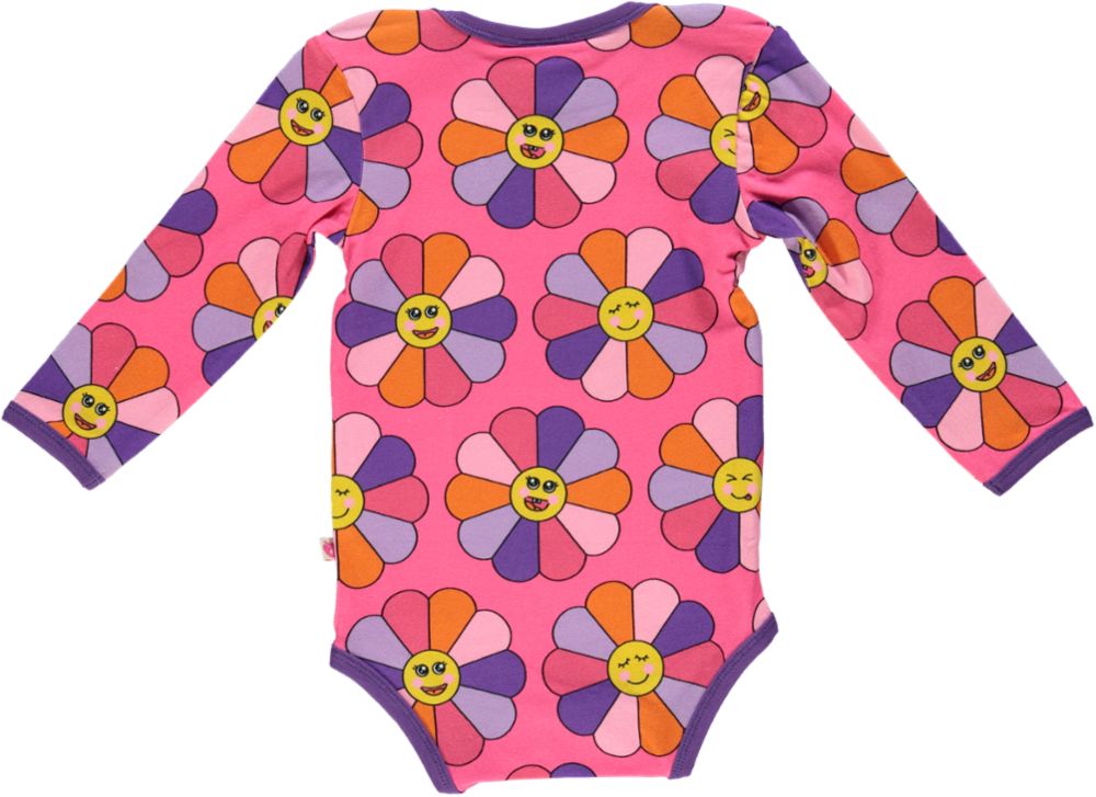 Langärmliger Baby Body mit Blumen