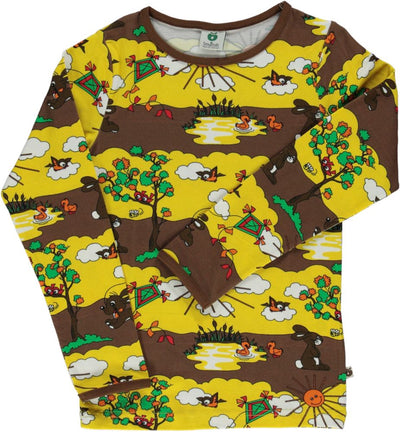 Langarmshirt mit Frühlingslandschaft