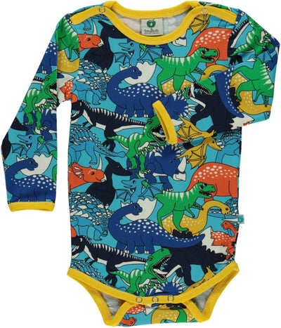 Langärmliger Baby Body mit Dinosauriern