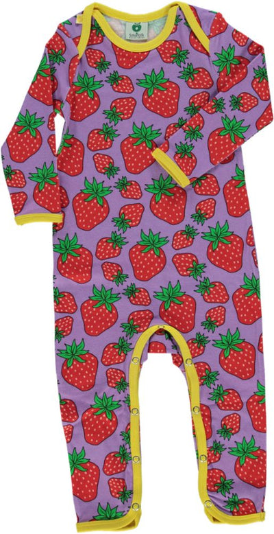 Langärmliger Strampler mit Erdbeeren