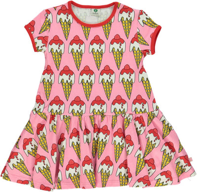 Kurzärmliges Kleid mit Eistüten