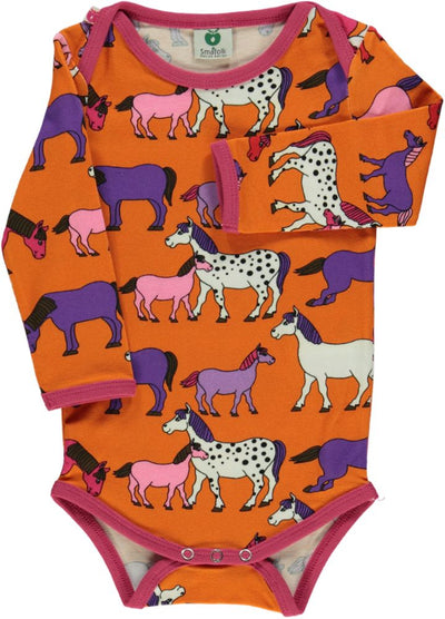 Langärmliger Baby Body mit Pferde