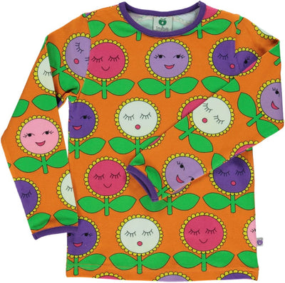 Langarmshirt mit fröhlichen Blumen