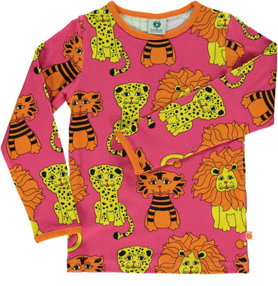 Langarmshirt mit Löwe, Tiger und Leopard