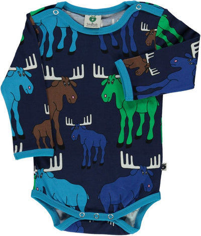 Langärmliger Baby Body mit Elch