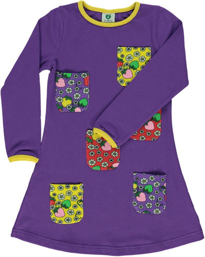 Dress LS. with pocket. strawberry