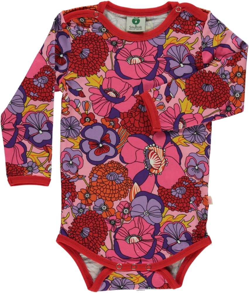 Langärmliger Baby Body mit Blumen