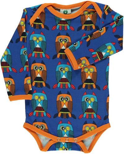 Langärmliger Baby Body mit Eulen