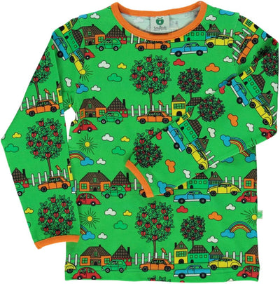 Langarmshirt mit Häusern und Autos